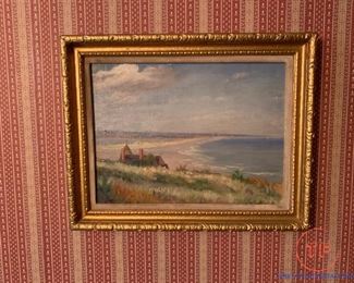 Original Framed Seascape Oil Painting by JOHN HAWKINS - 1917