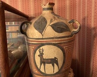 ZUNI Pottery Heartline Deer Polychrome Seed Pot