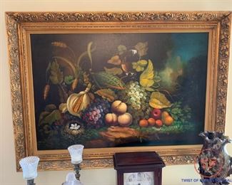 Signed PIERRY Original Oil on Canvas Framed Still Life
