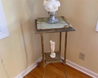 Italian Marble Female Bust and Figure