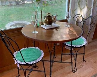 Antique Ice Cream / Soda Fountain Table and Chair Set