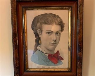 Hand Colored CURRIER and IVES Lithograph - "The Eastern Beauty"