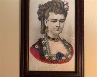 Hand Colored CURRIER and IVES Lithograph - "Julia"
