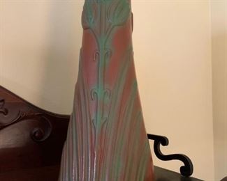 1930's VAN BRIGGLE Monumental Vase with Yucca Plant - Mountain Craig Brown Glaze