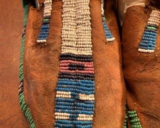 Early Plains Native American Beaded Moccasins