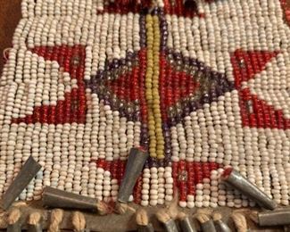 Kiowa Style Native American Beaded Strike-a-Light Pouch