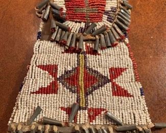Kiowa Style Native American Beaded Strike-a-Light Pouch