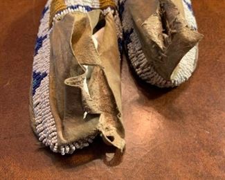 Early Youth Sioux Native American Beaded Moccasins