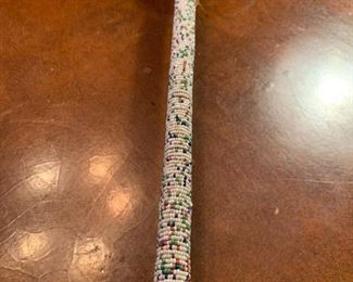 1800's Beaded Handled War Club - Discovered Chadron, Nebraska, 1899