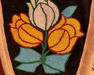 Vintage Woodlands Native American Beaded Gauntlets