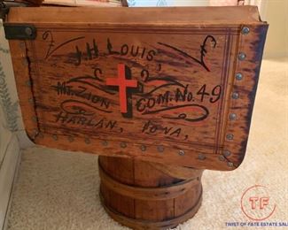 Antique Child's Trunk / Suitcase - HARLAN IOWA
