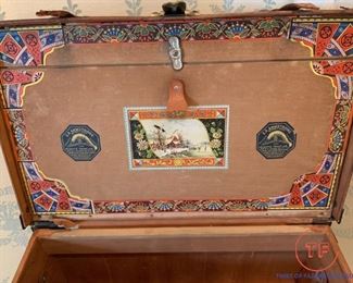 Antique Child's Trunk / Suitcase - HARLAN IOWA