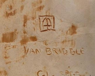 1930's VAN BRIGGLE Monumental Vase with Yucca Plant - Mountain Craig Brown Glaze