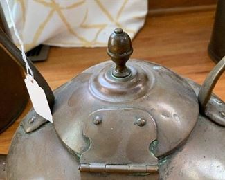 Antique Early 1800’s English Dovetailed Copper Tea Kettle WITH Large Acorn Finial
