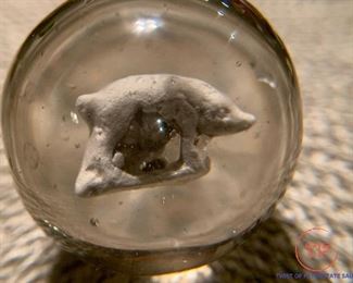 Large Antique Marbles with SULFIDE Figures - HOG