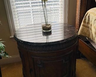 Drexel, Marble Top Bedside Table