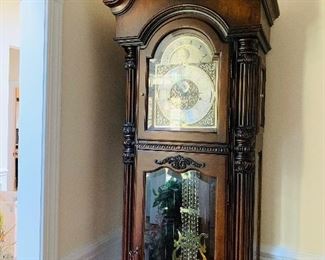 Grand - Howard Miller Grandfather Clock, Recently Serviced, Beautiful Westminster Chime, Key and Manual Included