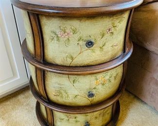 Floral Print Side Chest/Table
