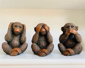 Three Monkey Figurines, "Hear no Evil, See no Evil, Speak no Evil"