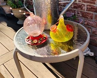 Outdoor Side Table, Hummingbird Feeders