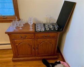 Thomasville / rolling flip top bar Waterford and other sets