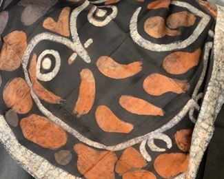 Groovy Mid Century Batik signed by artist.