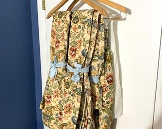 Custom Drapery Panels (2) and Bed Skirt