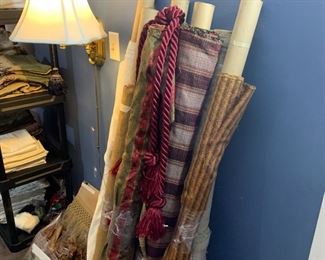 Assortment of Upholstery fabric and trims.