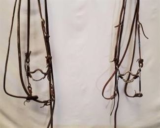 152
Two Complete Cowboy Bridles
Two Used Complete Cowboy Bridles