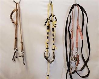 159
Four Assorted Cowboy Bridles
Four Assorted Cowboy Bridles. Some not complete