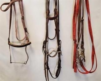 160
Assorted Bridles with Bits and Hackamore
Assorted Used Bridles with Bits and Hackamore