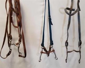 161
Seven Assorted Cowboy Bridles, Bits and Hackamore
Seven Assorted Used Cowboy Bridles, Bits and Hackamore