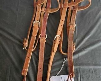 166
Two New 1" Harness Leather Brow band Headstalls
Two 1" New Harness Leather Browband Headstalls. In new condition