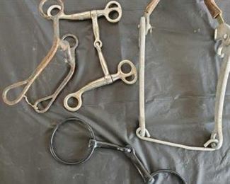 143
Four Bits, Quick Hackamore Bit, Two Snaffles and a Curb Bit
Four Bits, Quick Hackamore Bit, Two Snaffles and a Curb Bit