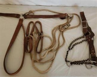 412
Heavy Harness Leather Hock Hobbles and a Livestock Halter
Heavy Harness Leather Hock Hobbles and a Livestock Halter