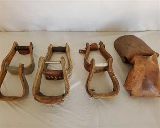415
Three Sets of Cowboy Stirrups and a set of Kids Tapaderos
Three Sets of Cowboy Stirrups and a set of Kids Tapaderos