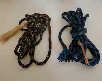 418
Extra Long Lead Ropes with Leather and Horsehair Tassels
Extra Long Lead Ropes with Leather and Horsehair Tassels
One with leather
One with horsehair