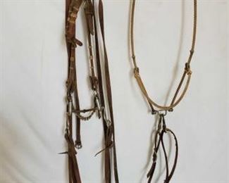 123
Complete Bridle with Snaffle Bit and a Rope Headsetter Tie Down
Complete Bridle with Snaffle Bit and a Rope Head setter Tie Down with tie down strap