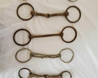 129
Five Misc Cowboy Ring Snaffle Bits
Five Misc Ring Snaffle Bits
These have different mouth pieces