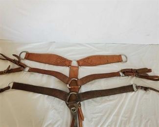133
Three Big Leather Breast Collars
Three Big Leather Breast Collars
Some missing straps