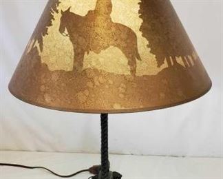 456
Cowboy Spur Lamp with Western Scenes in Lamp Shade
Cowboy Spur Lamp with Western Scenes in Lamp Shade. Tested light and it works.