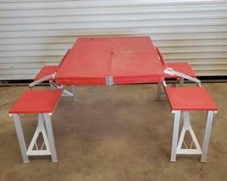 462
Red Folding Picnic Table with Fold out Seats, Coleman Camp Stove and 1 Propane Bottle with 2 Crates
1- Folding picnic table and seats. It's perfect for packing for that guys trip, camping, taking out to the shooting range. Tabletop measures 34"x26" Seats measure 32 1/4 in Length x 11 1/4 in Width x 27" in Height. Folds compact for easy transporting.
1- Coleman Camp Stove
1- Propane Bottle with Carrying Crate
1- Crate