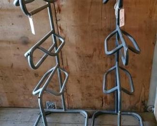 343
Two 3-Tier Swivel Saddle Racks
Two 3-Tier 61" tall Swivel Saddle Racks
Saddle rack breaks down to one-two or three