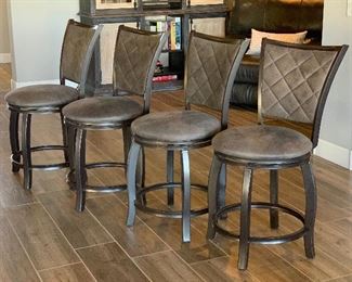 4pc 24in Montello Upholstered Swivel Barstools Counter Height Chairs	40x19x22in Seat: 24in	HxWxD