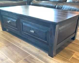 Rustic Wood Plank Coffee Table 18x30x54in HxWxD