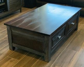 Rustic Wood Plank  Coffee Table	18x30x54in	HxWxD