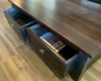 Rustic Wood Plank  Coffee Table	18x30x54in	HxWxD