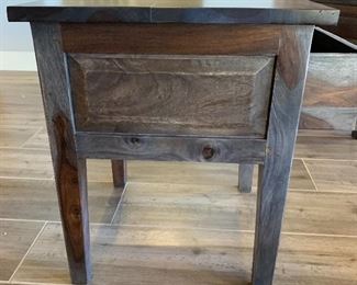 2pc Rustic Wood Plank End Tables PAIR	24x20x20in	HxWxD