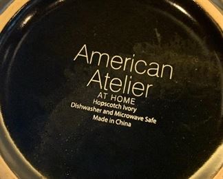 12pl set American Atelier Hopscotch Ivory Dinnerware Set		
