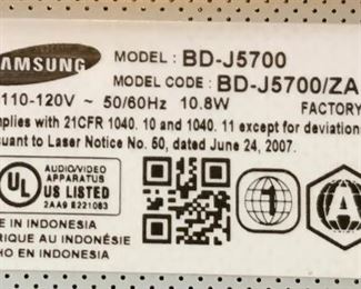 #1 Samsung Blu Ray DVD Player BD-J5700